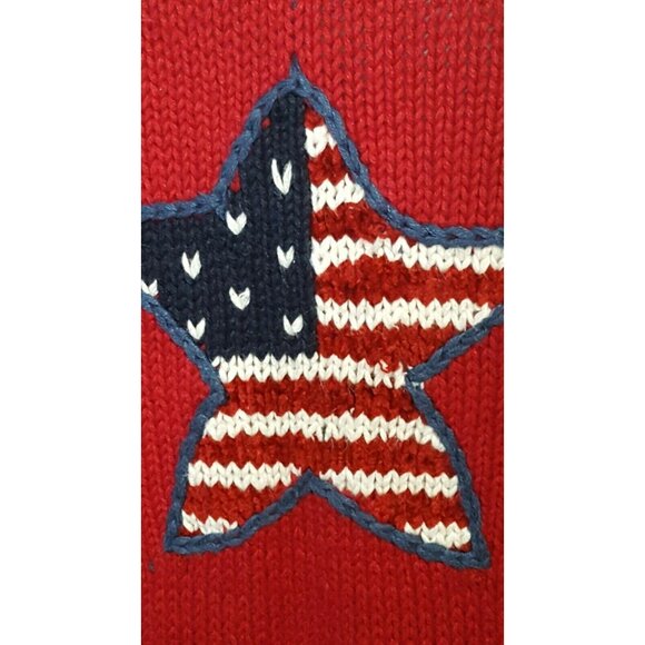 Vintage 80s Marsh Landing Womens Knit Sweater M Red Button Front Cardigan - Picture 6 of 12